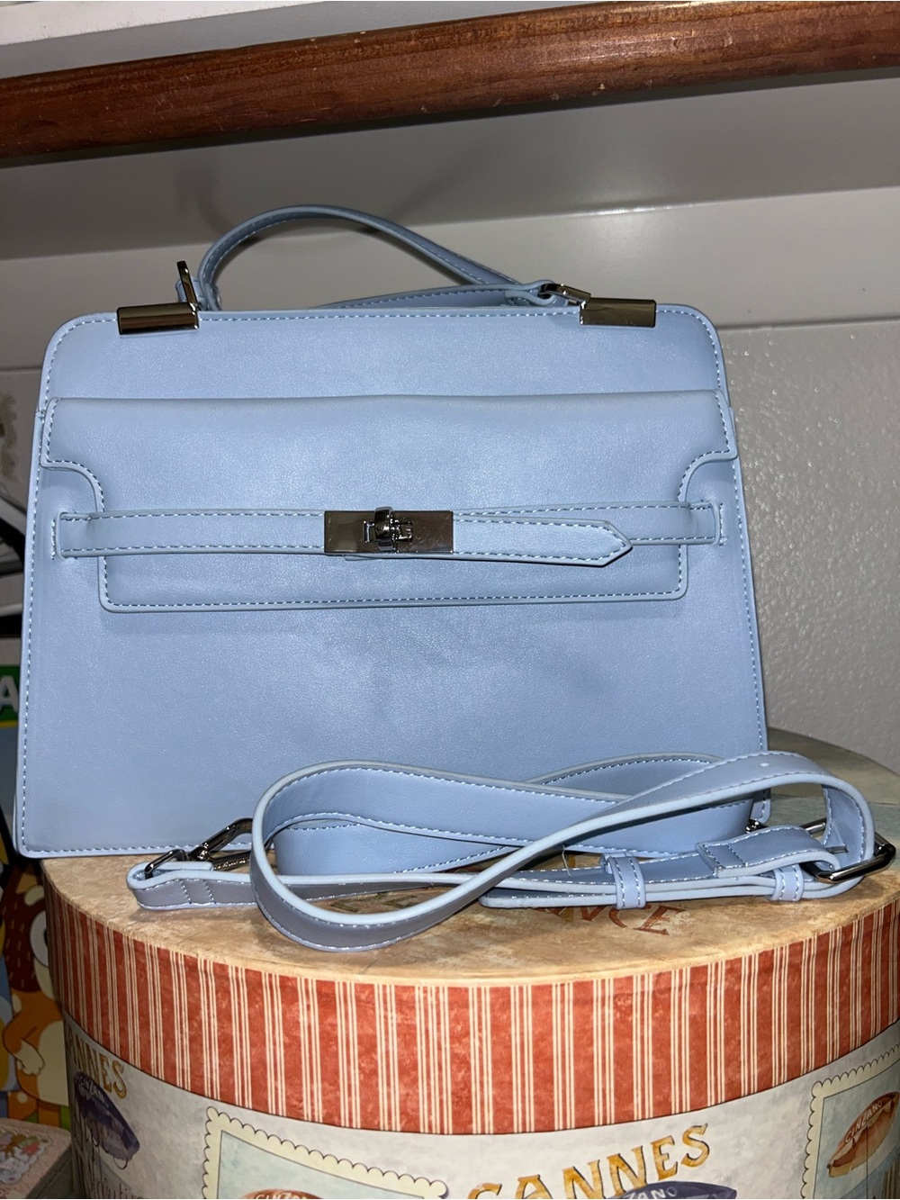 NWT Steve Madden Structured Top-Handle Crossbody Satchel Bag with Matching Card